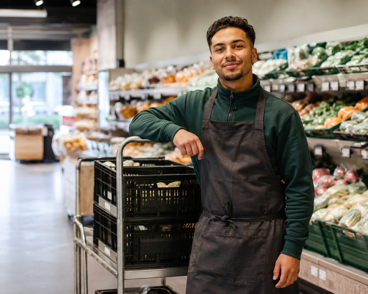 Medewerker in de supermarkt